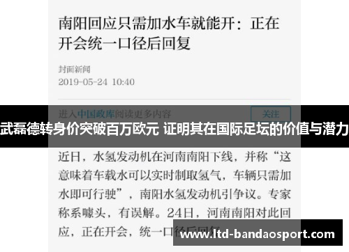 武磊德转身价突破百万欧元 证明其在国际足坛的价值与潜力
